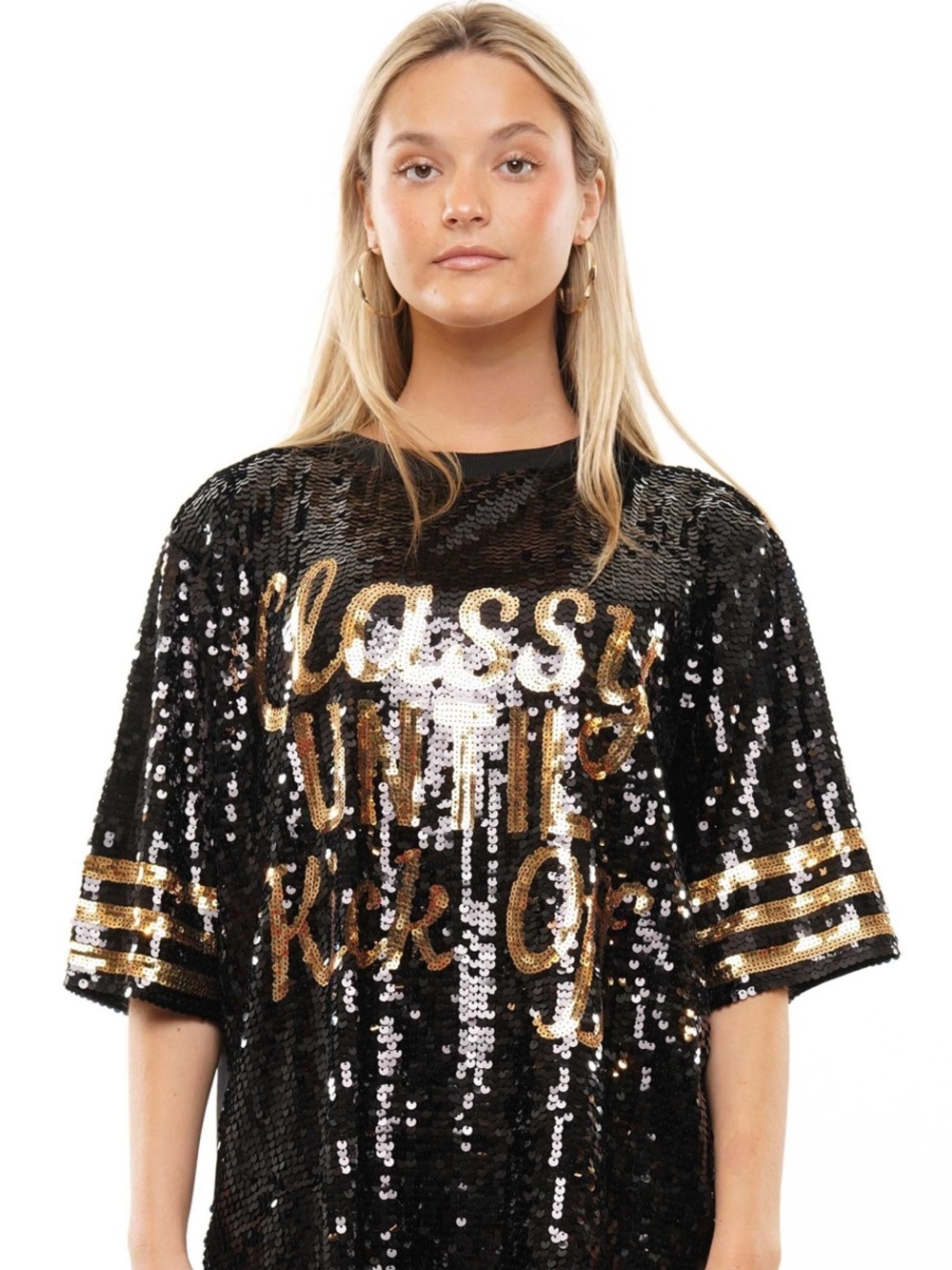 Classy Until Kickoff Sequin Top L